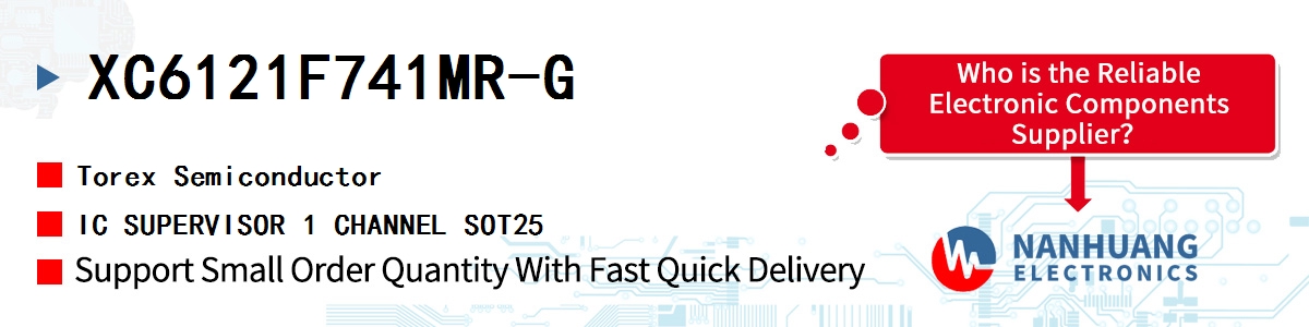 XC6121F741MR-G Torex IC SUPERVISOR 1 CHANNEL SOT25