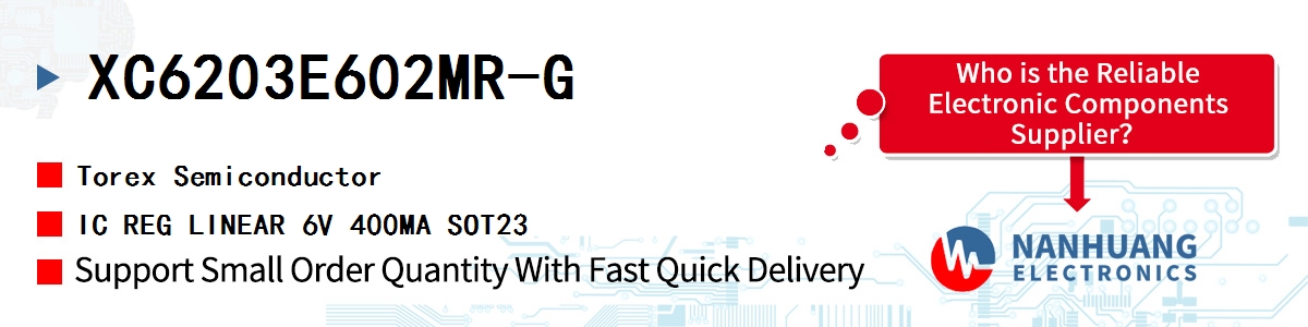 XC6203E602MR-G Torex IC REG LINEAR 6V 400MA SOT23