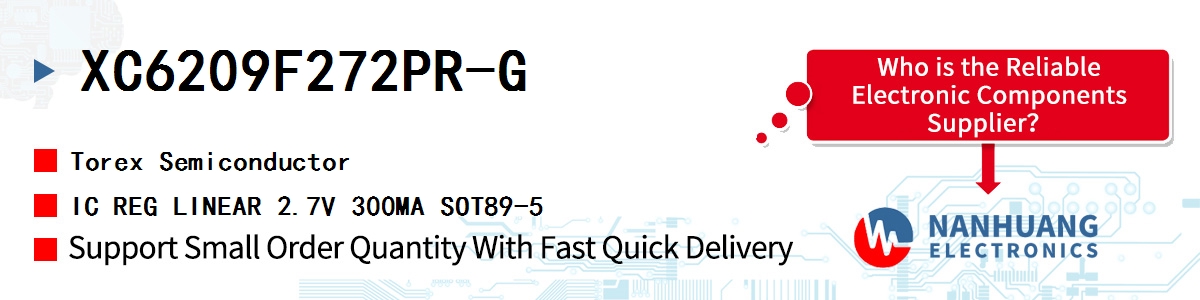 XC6209F272PR-G Torex IC REG LINEAR 2.7V 300MA SOT89-5