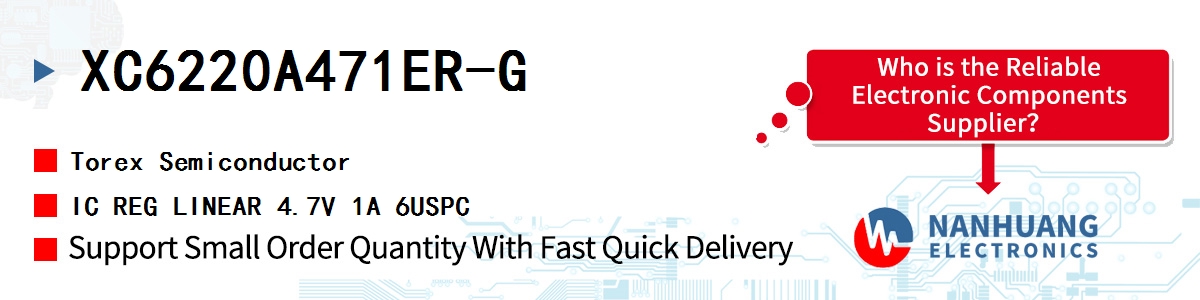 XC6220A471ER-G Torex IC REG LINEAR 4.7V 1A 6USPC