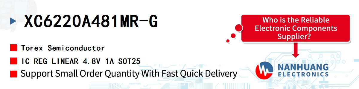 XC6220A481MR-G Torex IC REG LINEAR 4.8V 1A SOT25