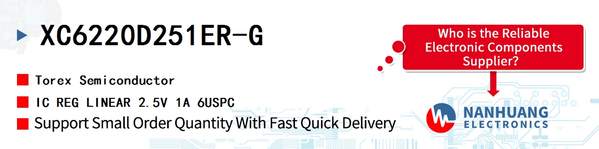 XC6220D251ER-G Torex IC REG LINEAR 2.5V 1A 6USPC