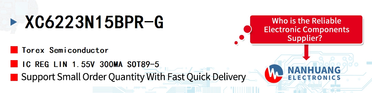 XC6223N15BPR-G Torex IC REG LIN 1.55V 300MA SOT89-5