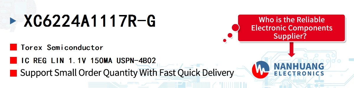 XC6224A1117R-G Torex IC REG LIN 1.1V 150MA USPN-4B02