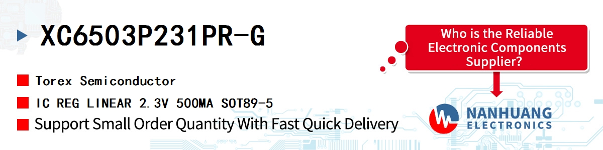 XC6503P231PR-G Torex IC REG LINEAR 2.3V 500MA SOT89-5