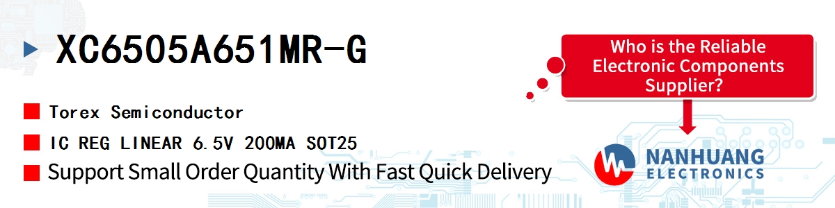 XC6505A651MR-G Torex IC REG LINEAR 6.5V 200MA SOT25