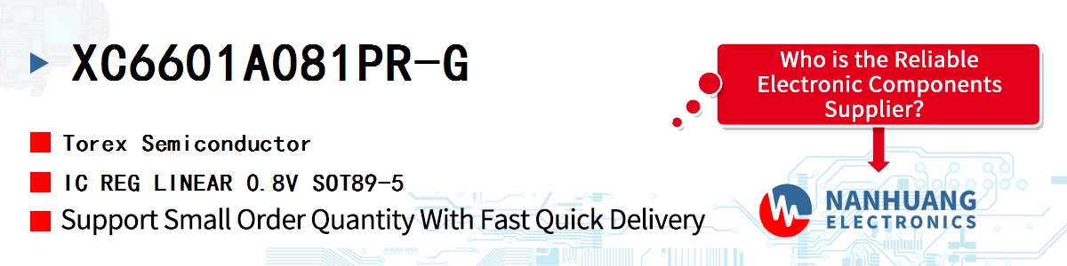 XC6601A081PR-G Torex IC REG LINEAR 0.8V SOT89-5