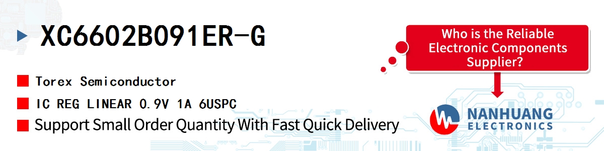 XC6602B091ER-G Torex IC REG LINEAR 0.9V 1A 6USPC