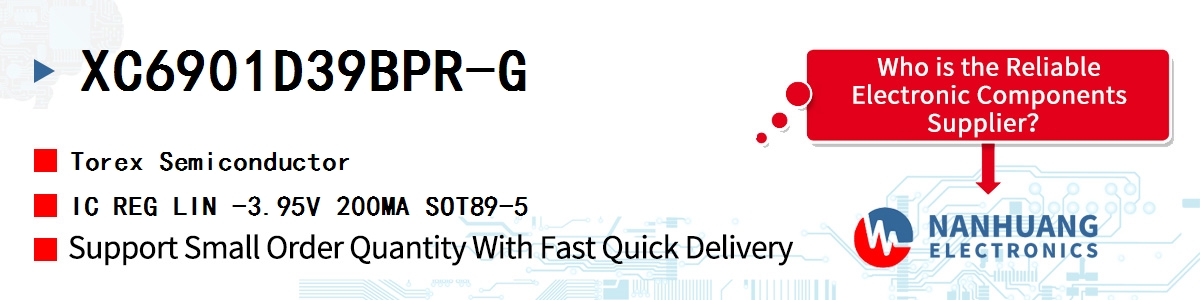 XC6901D39BPR-G Torex IC REG LIN -3.95V 200MA SOT89-5
