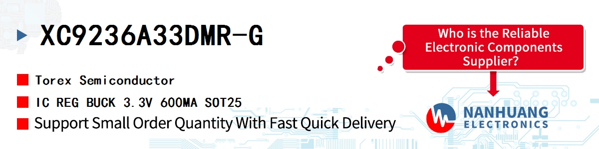 XC9236A33DMR-G Torex IC REG BUCK 3.3V 600MA SOT25