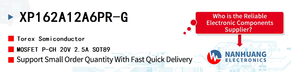 XP162A12A6PR-G Torex MOSFET P-CH 20V 2.5A SOT89